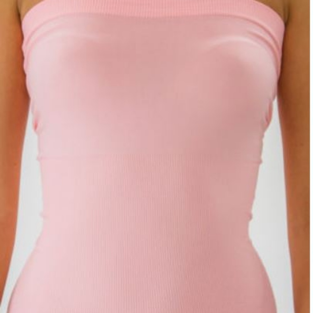 Strapless Tube Top Basic Layering Ribbed Stretch T - Picture 8 of 8